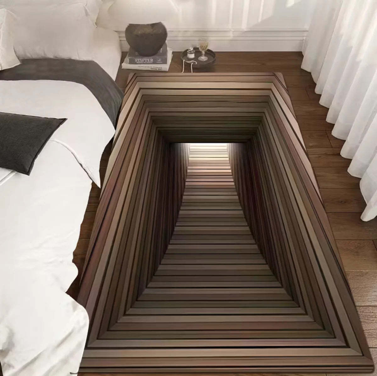 3D Infinite Passage Optical Illusion Pattern Carpet - Image 8