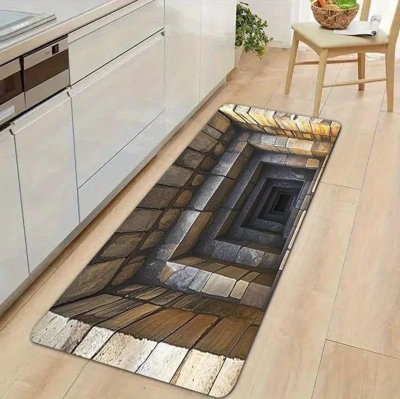 3D Infinite Passage Optical Illusion Pattern Carpet - Image 2
