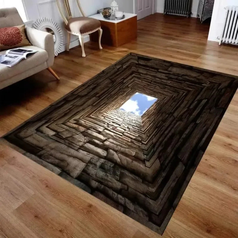 3D Desert Crack Water Fire Design Rug Non-Slip Machine Washable Carpet - Image 14