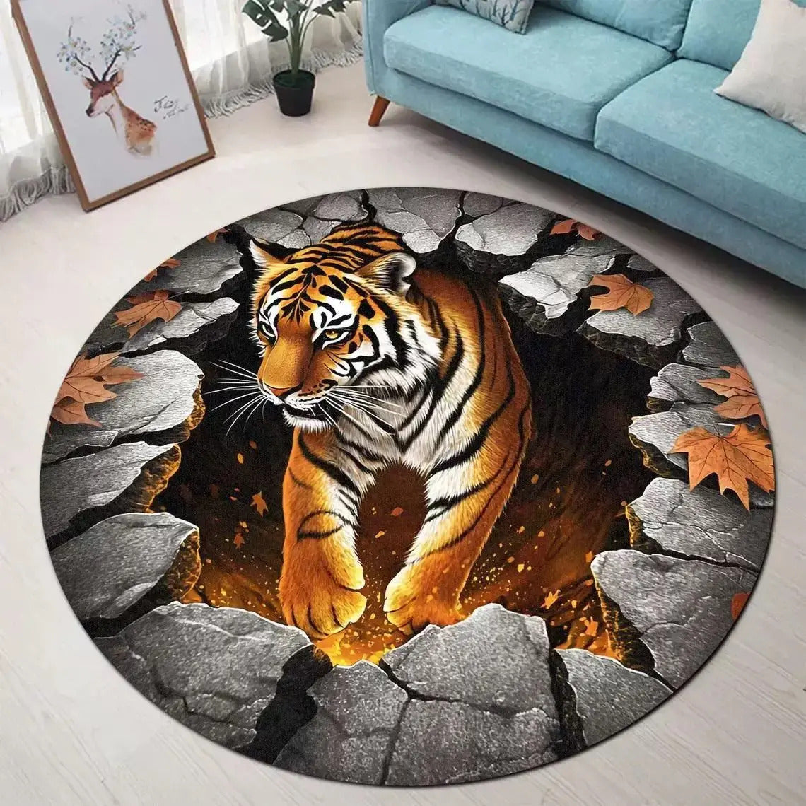 3D Vision Three-dimensional Round Home Floor Mat - Image 7
