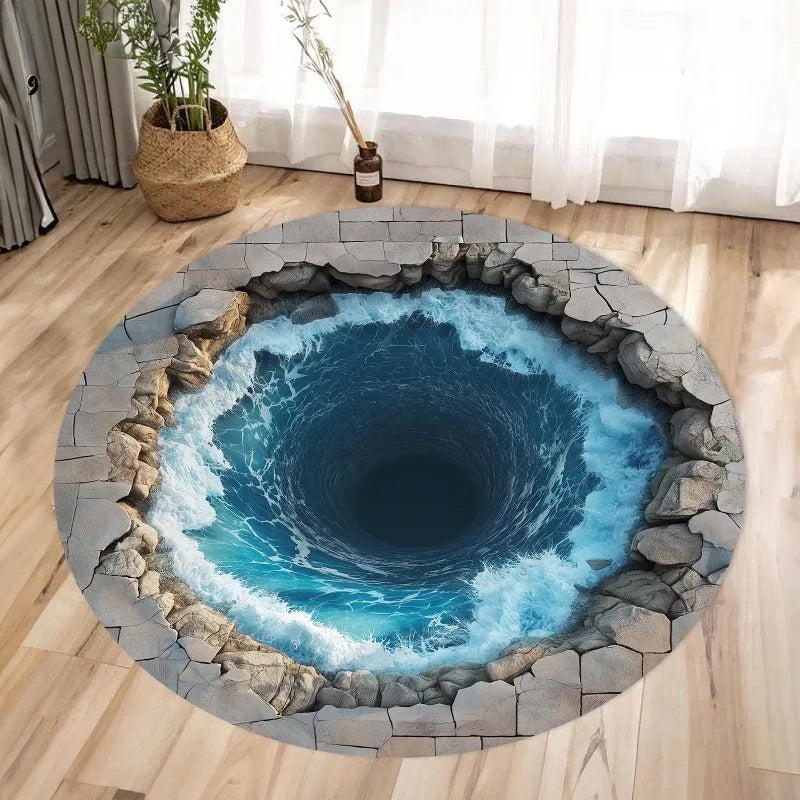 3D Vision Three-dimensional Round Home Floor Mat - Image 12