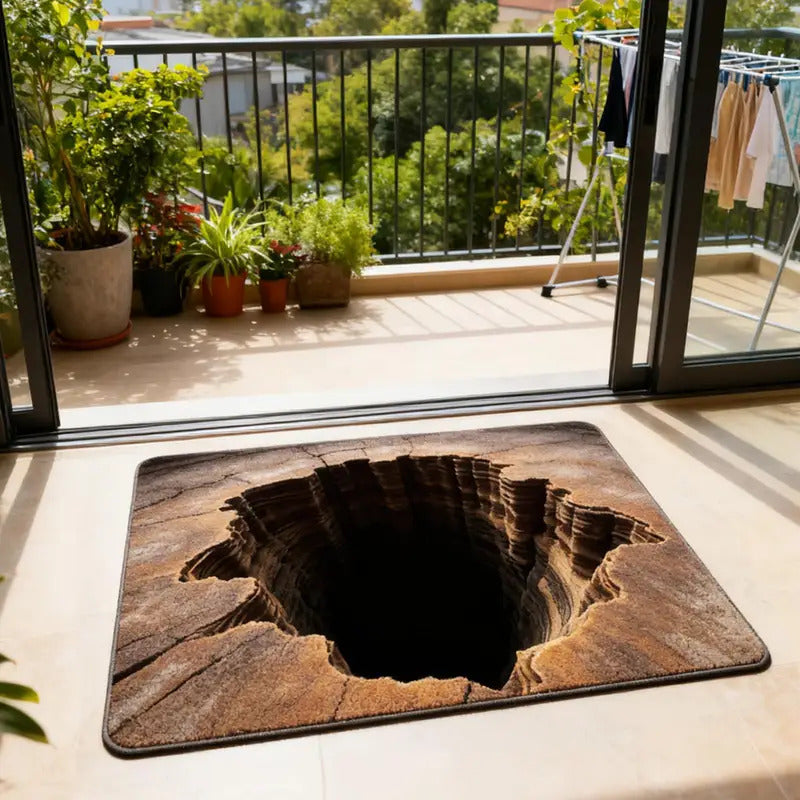 3D Vortex Hole Illusion Area Rug Non-slip Floor Mat - Image 3