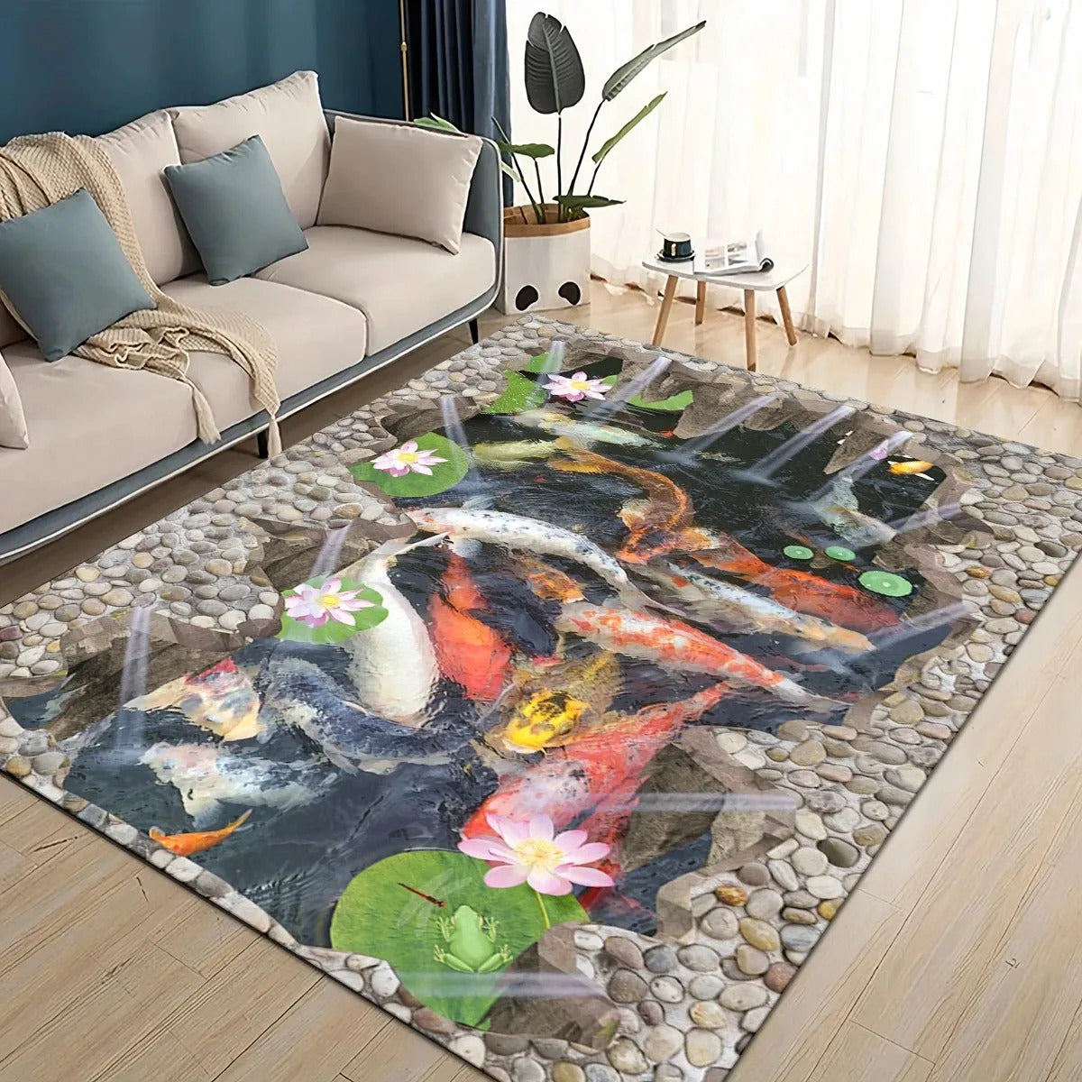 Ocean Dolphin 3D Bedside Rug Flannel Non Slip Soft Bedroom Floor Mat - Image 8