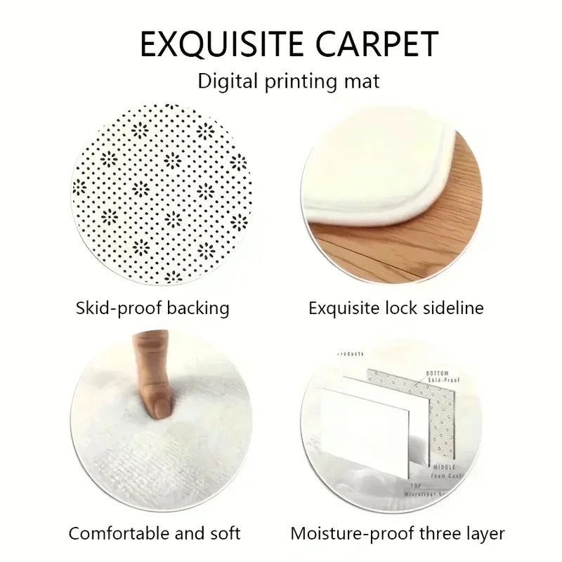 3D Stone Well Hole Flannel Rug Printed Carpet - Image 6