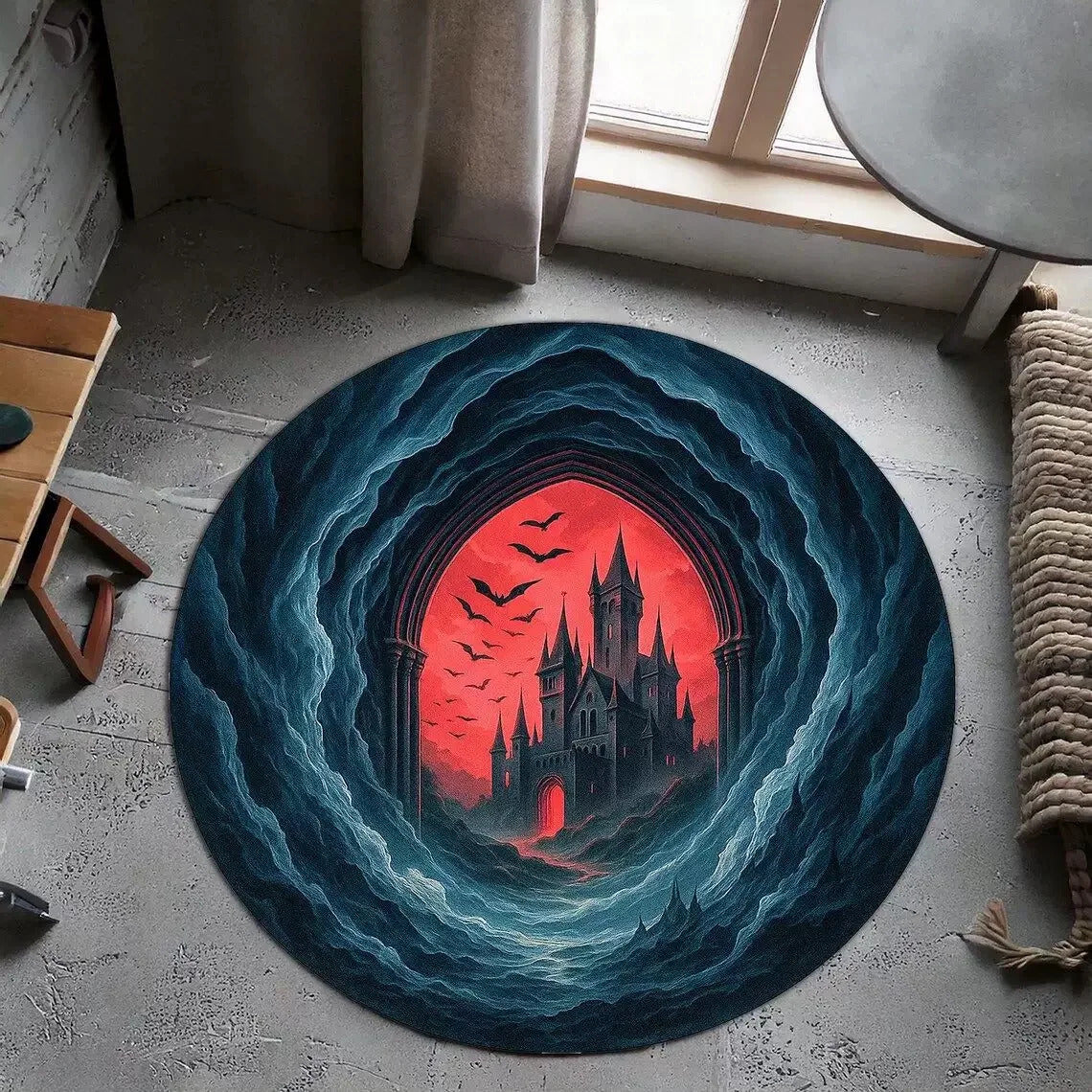 3D Vision Three-dimensional Round Home Floor Mat - Image 8