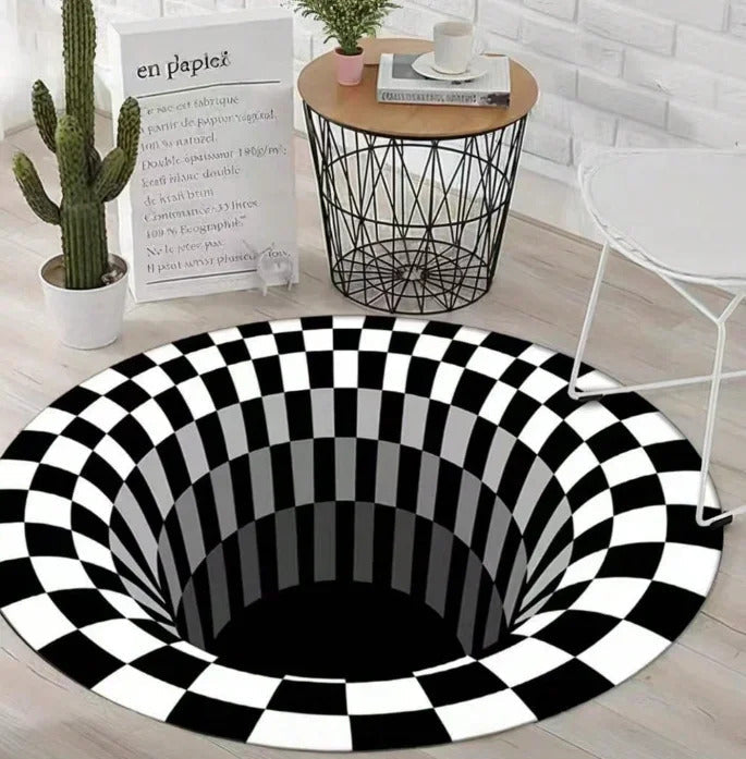 3D Visual Illusion Spiral Rug Floor Mats for Bedroom - Image 6