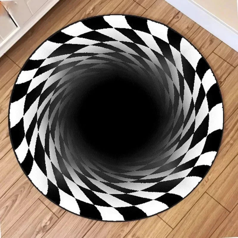 3D Visual Illusion Spiral Rug Floor Mats for Bedroom - Image 3