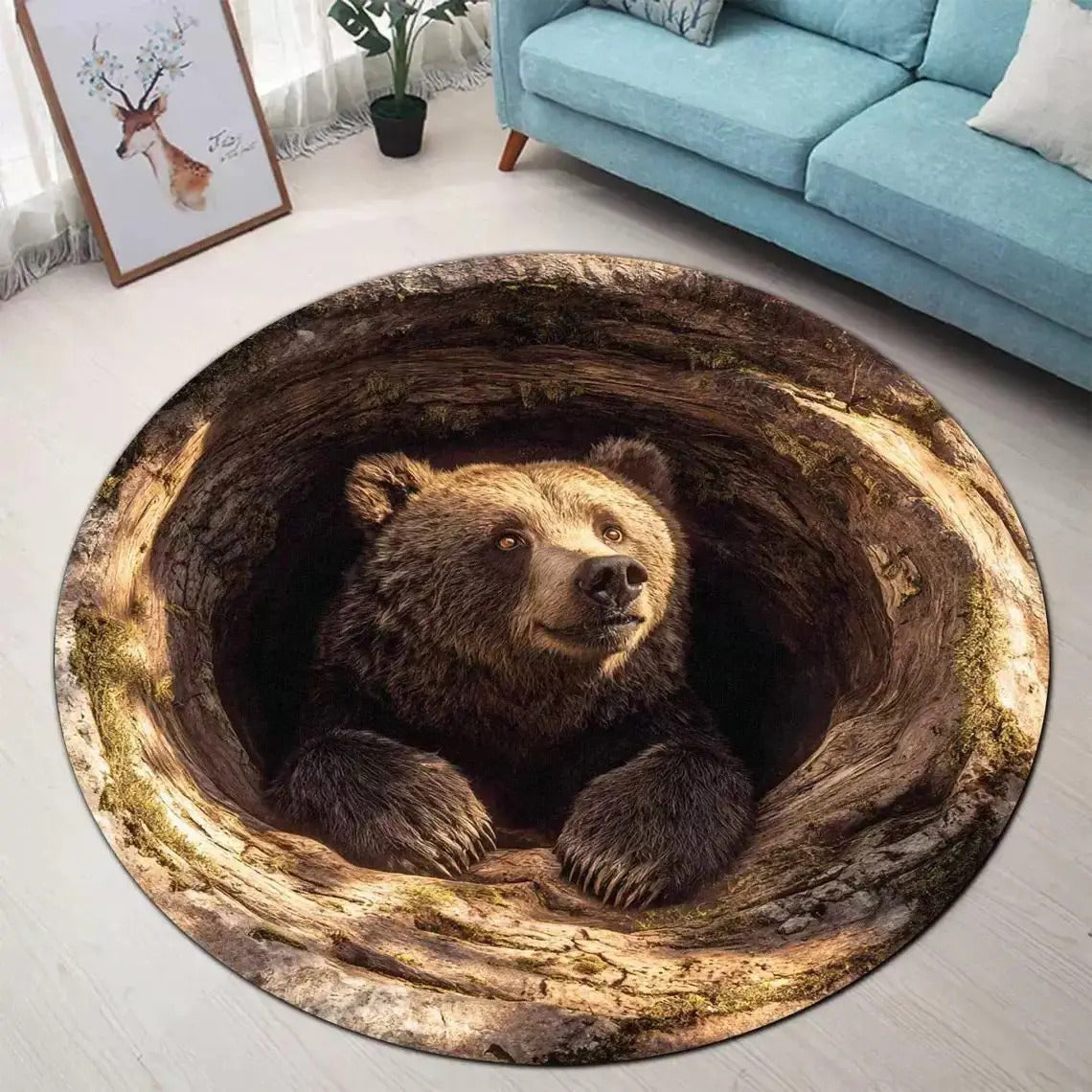 3D Vision Three-dimensional Round Home Floor Mat - Image 9